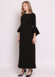 Изображение Платье макси с воланами черное Roussin