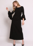 Изображение Платье макси с воланами черное Roussin