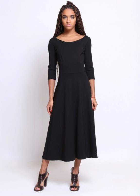 Платье с юбкой полуклеш черное Roussin Изображение Платье с юбкой полуклеш черное Roussin