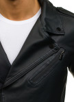 Изображение Косуха мужская классическая с рифлением на рукавах черная MFStore