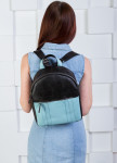 Изображение Рюкзак женский с голубым карманом черный Kogut