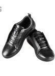 Изображение Слипоны мужские кожаные на шнуровке черные Shoes