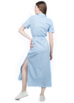 Изображение Платье-рубашка с поясом голубое Grishko Design 