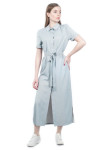 Изображение Платье-рубашка с поясом серое Grishko Design 