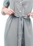 Изображение Платье-рубашка с поясом серое Grishko Design 