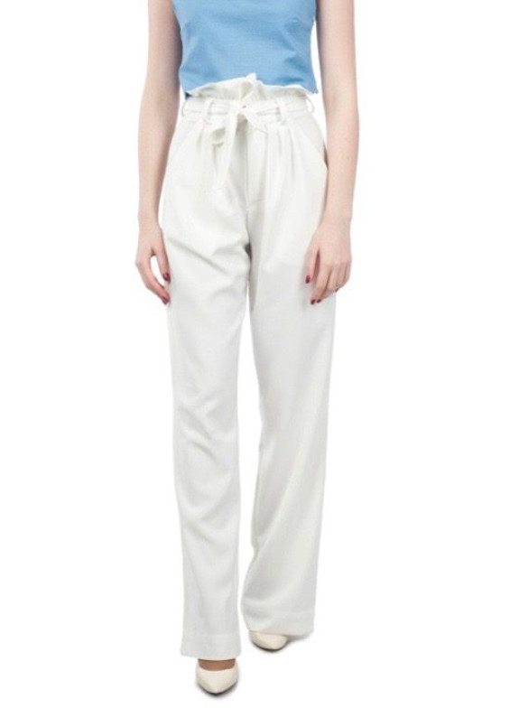 Брюки женские с высокой талией белые Grishko Design Изображение Брюки женские с высокой талией белые Grishko Design