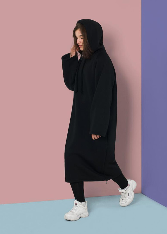 Платье-свитшот черное Radio Cat Изображение Платье-свитшот черное Radio Cat