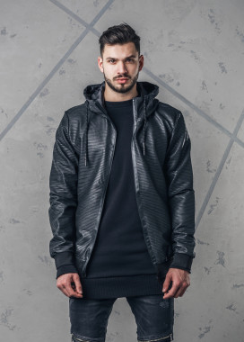 Ветровка стежка с капюшоном черная MFStore Изображение Ветровка стежка с капюшоном черная MFStore