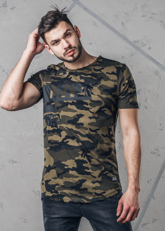Футболка с зеркальной надписью камуфляж MFStore Изображение Футболка с зеркальной надписью камуфляж MFStore