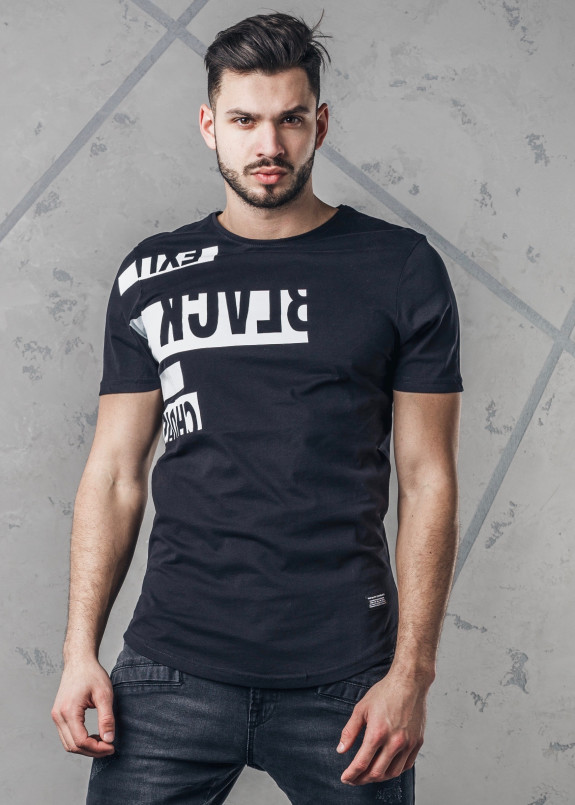 Футболка с зеркальной надписью черная MFStore Изображение Футболка с зеркальной надписью черная MFStore