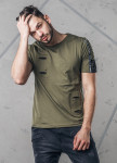Футболка мужская с декоративными разрезами хаки MFStore Изображение Футболка мужская с декоративными разрезами хаки MFStore