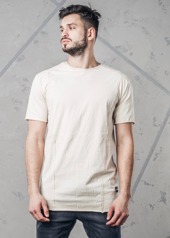 Футболка с декоративными швами бежевая MFStore Изображение Футболка с декоративными швами бежевая MFStore