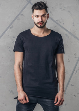 Футболка с асимметричным низом черная MFStore Изображение Футболка с асимметричным низом черная MFStore