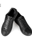 Изображение Кеды мужские матовые кожаные черные Shoes