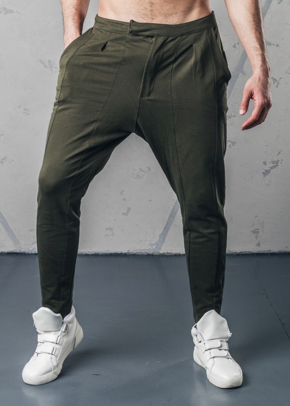 Изображение Спортивные штаны со строчками хаки MFStore