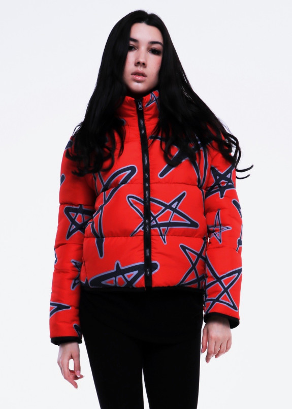 Куртка женская короткая красная STARS INSHA Изображение Куртка женская короткая красная STARS INSHA