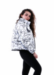 Куртка женская короткая белая с черным принтом INSHA Изображение Куртка женская короткая белая с черным принтом INSHA
