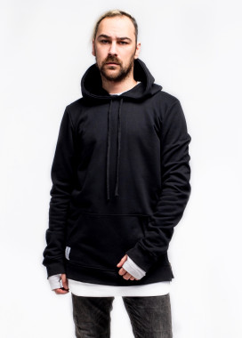 Худі чоловіче подовжене чорне ThePARA Изображение Худі чоловіче подовжене чорне ThePARA