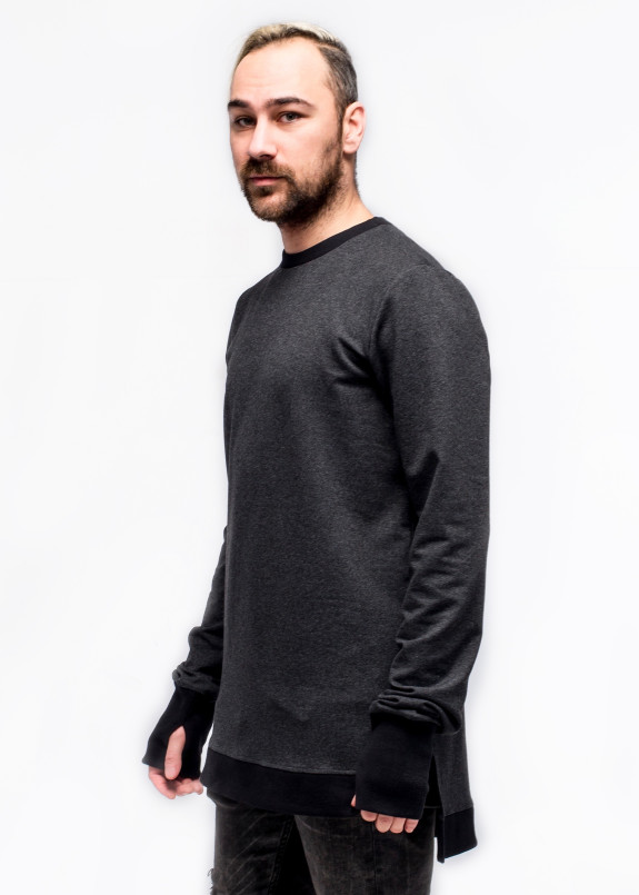 Свитшот мужской удлиненный серый ThePARA Изображение Свитшот мужской удлиненный серый ThePARA