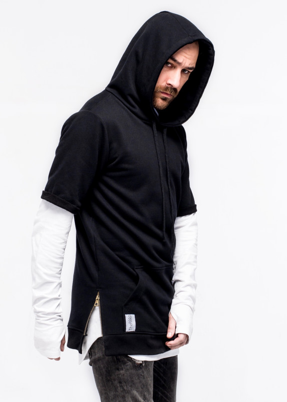 Худі чоловіче з коротким рукавом чорне ThePARA Изображение Худі чоловіче з коротким рукавом чорне ThePARA