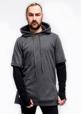 Худи мужское с коротким рукавом серое ThePARA Изображение Худи мужское с коротким рукавом серое ThePARA