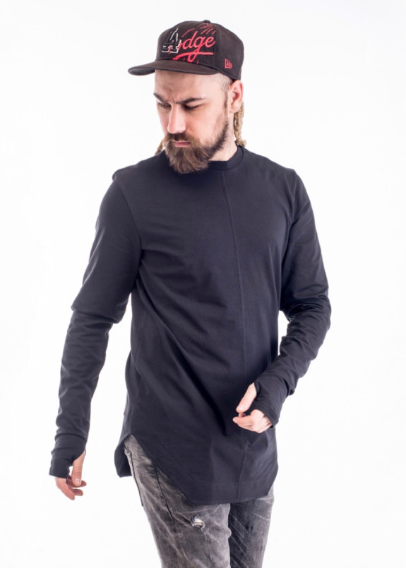 Чоловічий лонгслів подовжений чорний ThePARA Изображение Чоловічий лонгслів подовжений чорний ThePARA