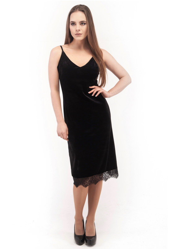 Платье бархатное черное Wolff Изображение Платье бархатное черное Wolff