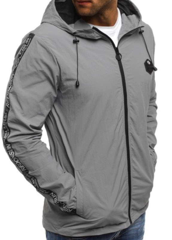Ветровка мужская с лампасами серая MFStore Изображение Ветровка мужская с лампасами серая MFStore