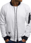 Бомбер мужской со сборкой на рукавах белый MFStore Изображение Бомбер мужской со сборкой на рукавах белый MFStore