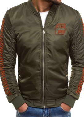 Бомбер мужской с вышивкой хаки MFStore Изображение Бомбер мужской с вышивкой хаки MFStore