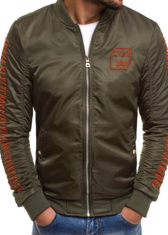 Бомбер мужской с вышивкой хаки MFStore Изображение Бомбер мужской с вышивкой хаки MFStore