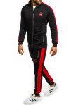 Костюм спортивный с лампасами черный с красным MFStore Изображение Костюм спортивный с лампасами черный с красным MFStore