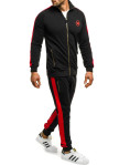 Костюм спортивный с лампасами черный с красным MFStore Изображение Костюм спортивный с лампасами черный с красным MFStore