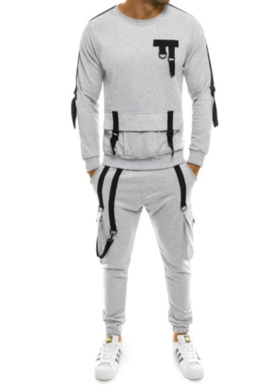 Костюм спортивный с подтяжками светло-серый MFStore  Изображение Костюм спортивный с подтяжками светло-серый MFStore