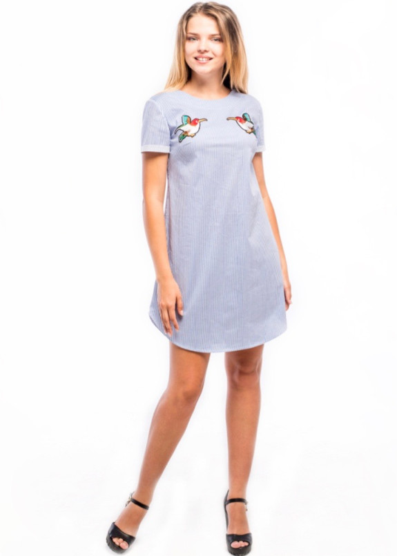 Платье-рубашка в полоску голубое Wolff   Изображение Платье-рубашка в полоску голубое Wolff