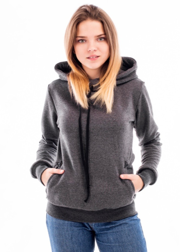 Худи женское серое Wolff Изображение Худи женское серое Wolff