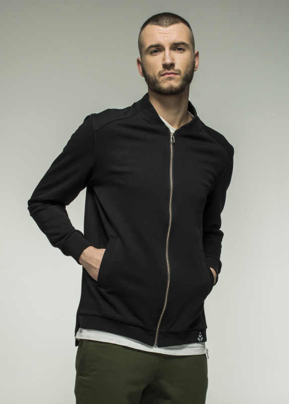 Бомбер мужской трикотажный черный Somatonic Изображение Бомбер мужской трикотажный черный Somatonic