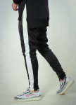 Штаны мужские с лампасами черные с белым T-Stripe Somatonic Изображение Штаны мужские с лампасами черные с белым T-Stripe Somatonic