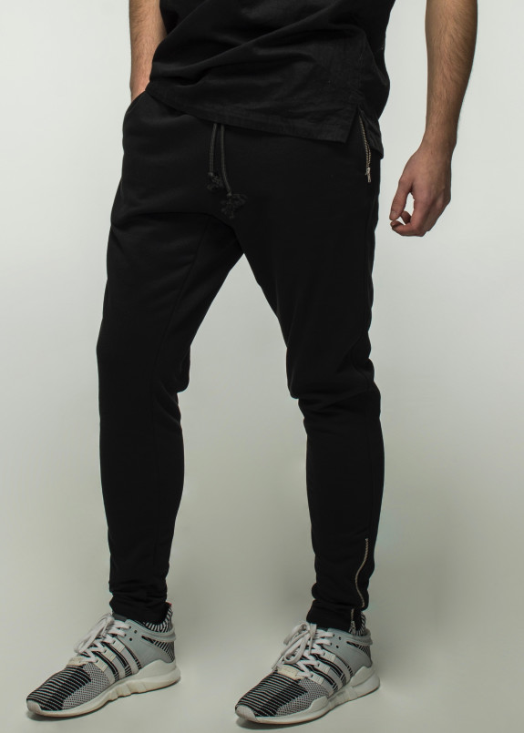 Штаны мужские с молниями черные Somatonic Изображение Штаны мужские с молниями черные Somatonic