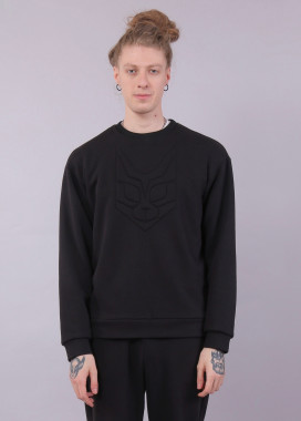 Свитшот мужской черный Кот Roussin Изображение Свитшот мужской черный Кот Roussin