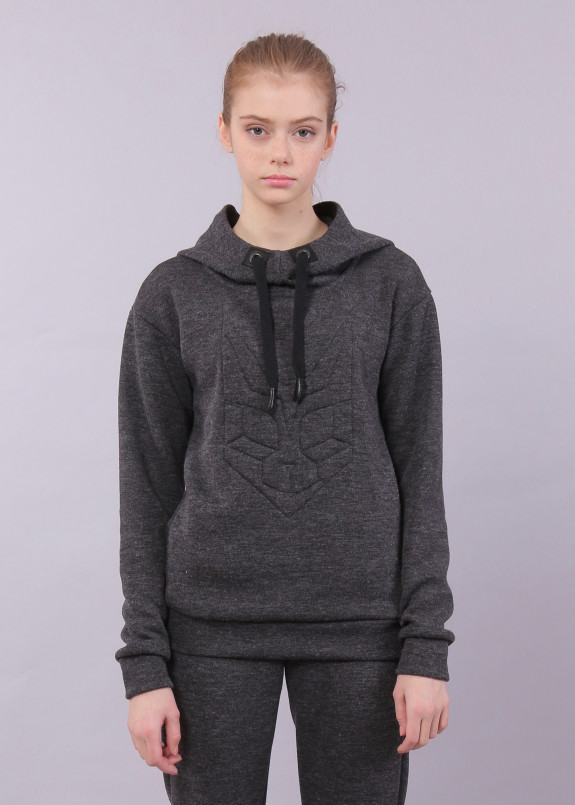 Худи женское темно-серое Кот Roussin Изображение Худи женское темно-серое Кот Roussin