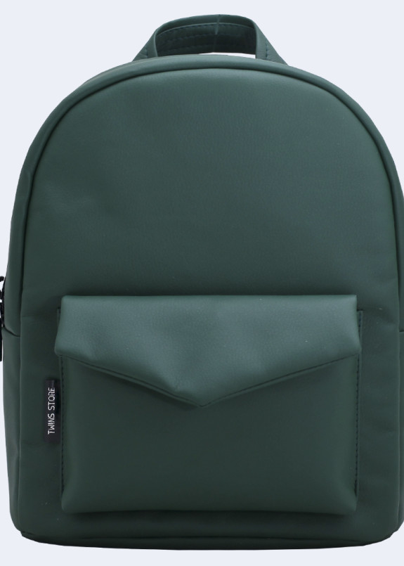 Рюкзак женский с накладным карманом зеленый Twins Store Изображение Рюкзак женский с накладным карманом зеленый Twins Store