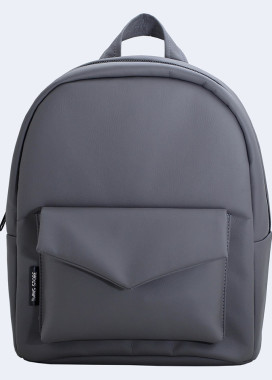Рюкзак женский с накладным карманом серый Twins Store Изображение Рюкзак женский с накладным карманом серый Twins Store