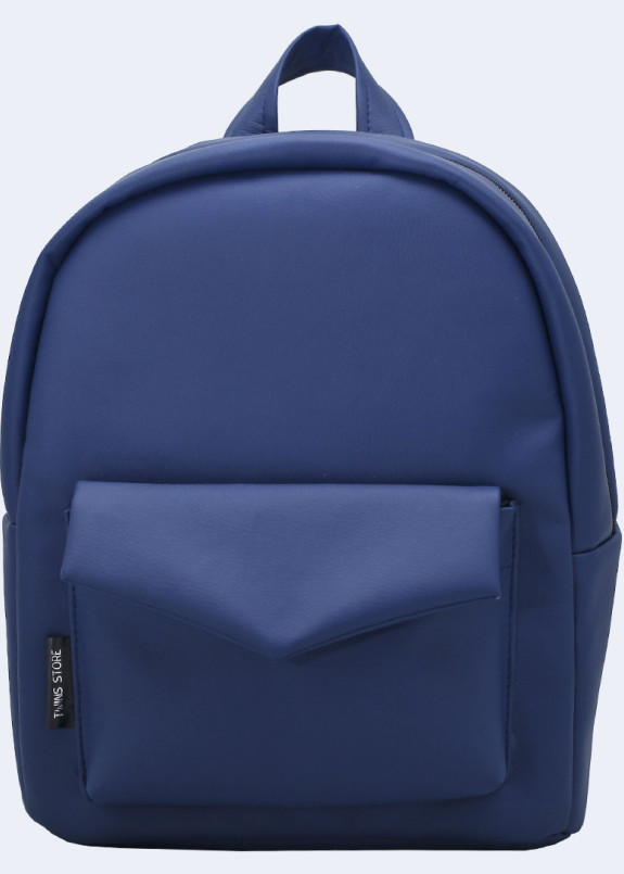 Рюкзак женский с накладным карманом синий Twins Store Изображение Рюкзак женский с накладным карманом синий Twins Store