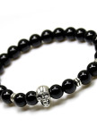 Браслет из натурального камня черный skull Fashion Изображение Браслет из натурального камня черный skull Fashion