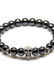 Браслет из натурального камня графитовый skull Fashion Изображение Браслет из натурального камня графитовый skull Fashion