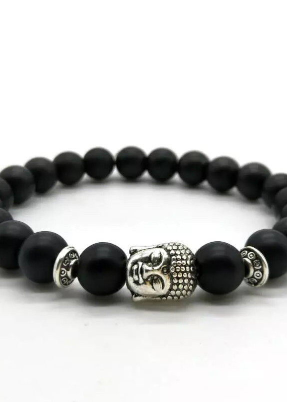 Браслет из натурального камня черный BUDDHA Fashion Изображение Браслет из натурального камня черный BUDDHA Fashion