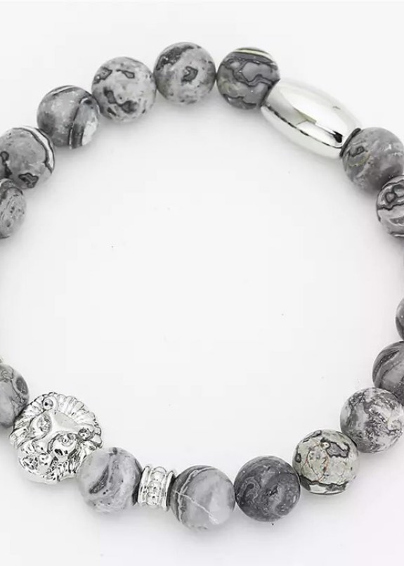 Браслет из натурального камня серый Leo Fashion Изображение Браслет из натурального камня серый Leo Fashion