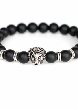 Браслет из натурального камня черный Leo Fashion Изображение Браслет из натурального камня черный Leo Fashion