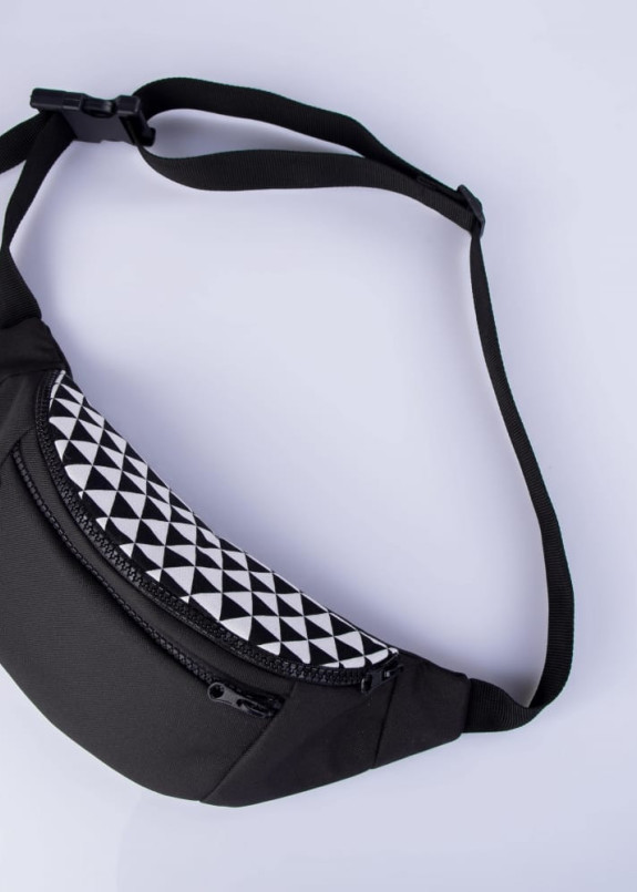 Бананка текстильная с принтом черная Треугольники Twins Store Изображение Бананка текстильная с принтом черная Треугольники Twins Store